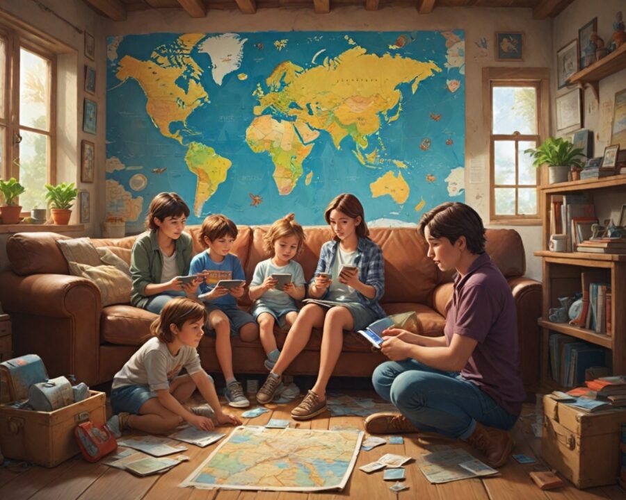 Como usar aplicativos de viagem em grupo com filhos